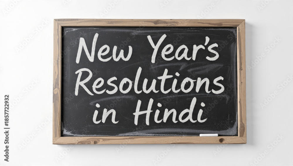 Fototapeta premium New Year's Resolutions in Hindi