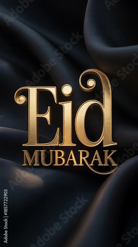 Golden 3D Eid Mubarak