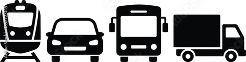Various modes of transportation silhouette