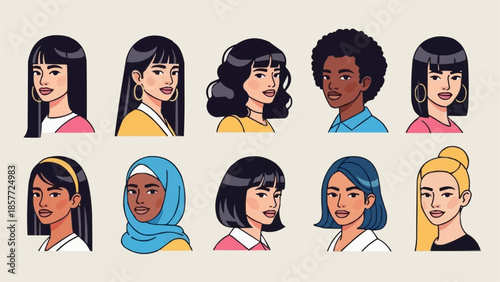 Diverse Women Portraits - A Celebration of Global Beauty and Culture.