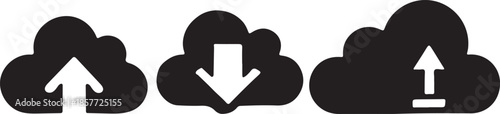 Cloud icons showing upload and download