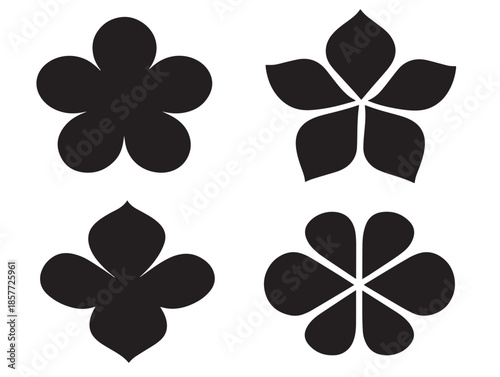 A gorgeous and detailed collection of flower petal silhouette illustrations