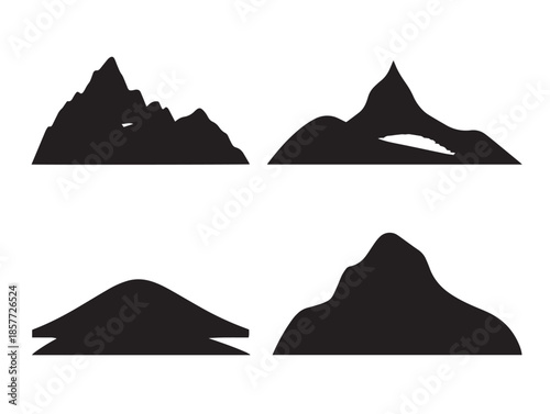 A beautiful and rolling hill landscape silhouette set at sunset