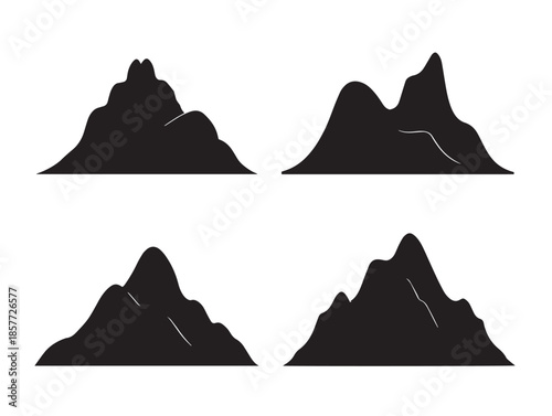 A stunning and picturesque collection of hill silhouette vectors for design