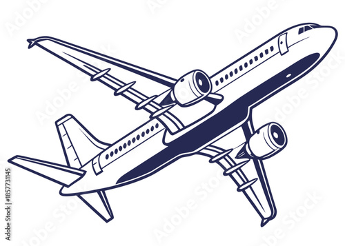 Airplane soaring through sky with passengers on board traveling