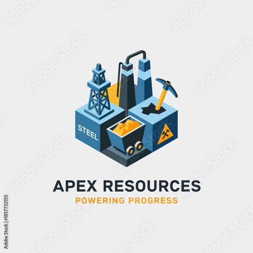 Steel Industry Icons and Symbols Illustration.