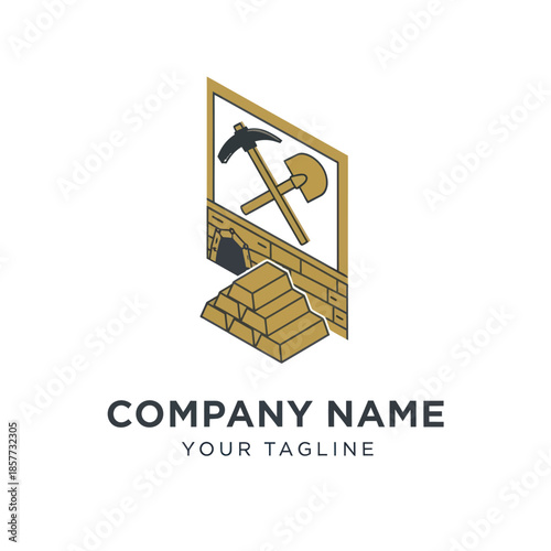 Hammer and Mallet Crossed Logo Design.