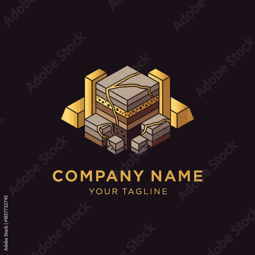 3D Gold Bar Icon Business Finance Symbol.