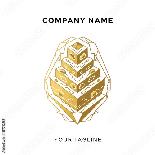 Golden Stacked Money Cash Finance Concept.