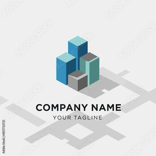 3D Cubes Logo Design Template.