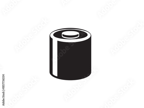 A gorgeous bold battery low icon silhouette for power level graphics