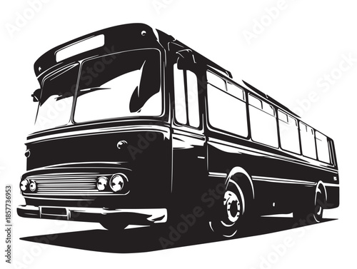 Beautiful Public Transport Bus Icon in Clean Minimal Style