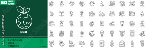 Eco Line Editable Icons set