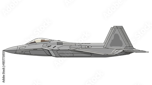 Advanced gray fighter jet aircraft with sleek design