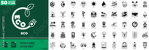 Eco Duotone Editable Icons set