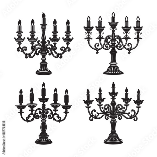 Antique Candelabra Classic Lighting Silhouette Set