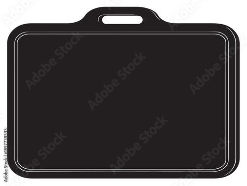 A beautiful and classic wooden cutting board silhouette on white