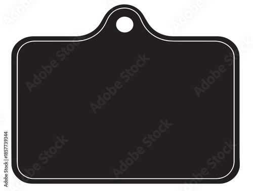 A simple and functional black cutting board silhouette vector graphic