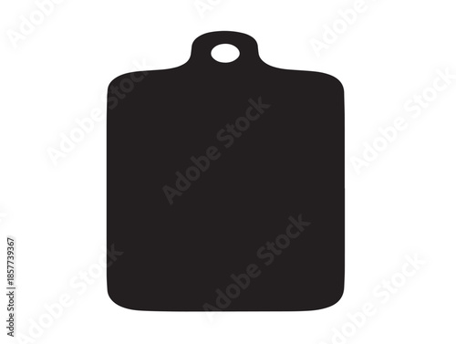 A lovely and clean cutting board silhouette with solid black shapes
