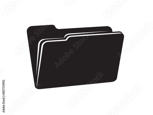 A beautiful and functional black document folder silhouette graphic