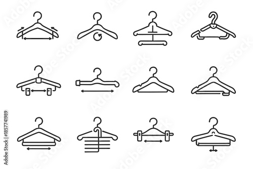 Clamp extendable control icon shoulder clip icons vector hanger folding adjustable