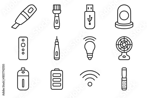 Electronics charger humidifier icons icon connection brush vector dock light cordless symbol
