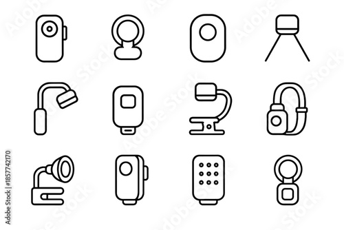 Detail source icons vector mini beam focused body flashlight panel arm icon