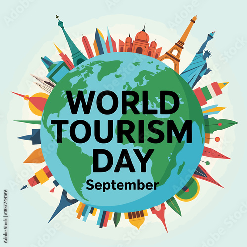 World tourism day background Vector