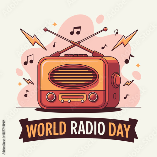 World Radio Day Vector Illustration