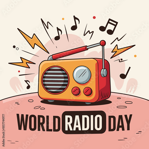 World Radio Day Vector Illustration