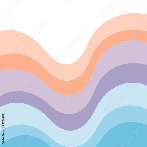 Vibrant wavy lines in pastel colors create dynamic abstract background
