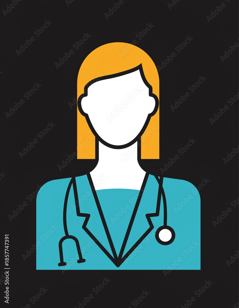 Fototapeta premium Vector illustration of a character icon with a professional look suitable for healthcare themes