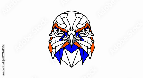 Geometric Eagle Head Illustration Design.