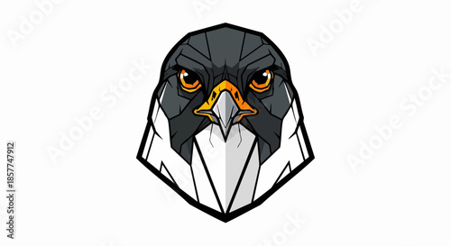 Geometric Illustration of a Bird Head.