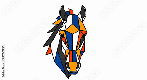 Geometric Horse Head Illustration Modern Art.