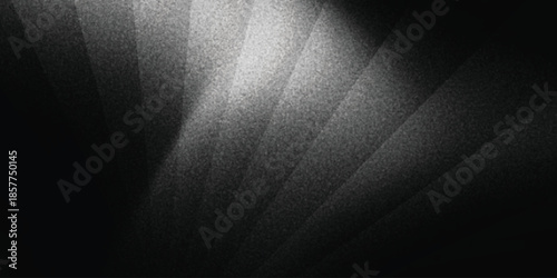 Dark grainy background, black white abstract shape banner noise texture