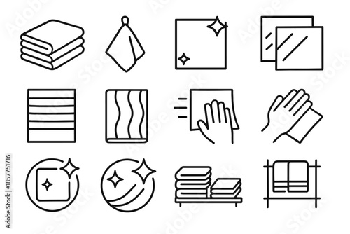 Icons logo fiber cloth natural hanging wipe cleaning vector icon sparkle clean