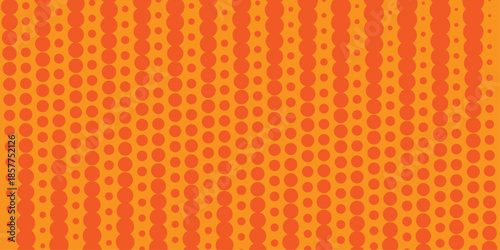 Abstract halftone background. Dots halftone orange color pattern gradient texture with technology digital background. Cartoon halftone retro pattern. Abstract template design for poster, card .