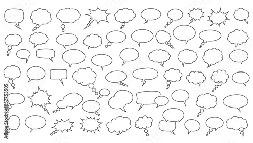 Dynamic Hand-Drawn Speech and Thought Bubbles: A Versatile Graphic Element Set