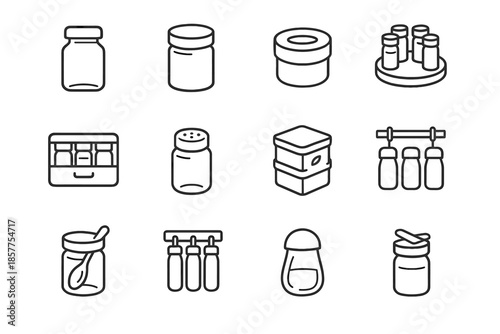 Box holes vector shelf icons compact container clip spice kitchen icon hanging