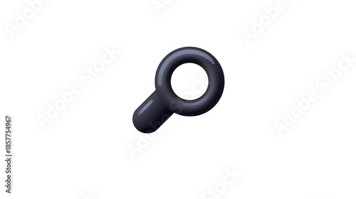 Wallpaper Mural Magnifying glass search icon black isolated 3D minimal object tool symbol digital represents exploration curiosity and focus in modern style simple and clean design Torontodigital.ca
