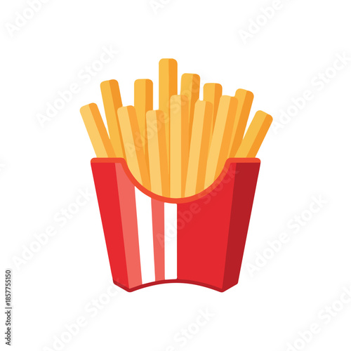 french fries in red container.