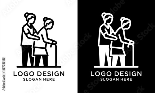 Elderly care assistance logo design.
