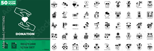 Donation Duotone Editable Icons set