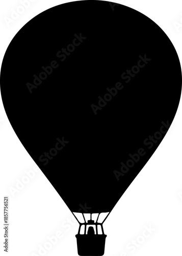 Vintage hot air balloon silhouette vector illustration