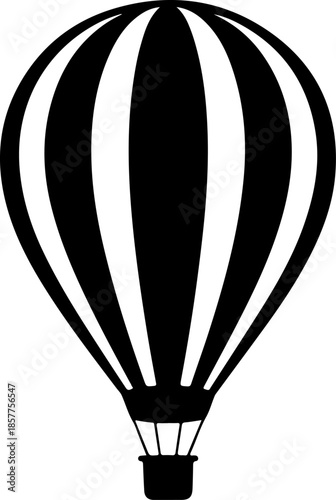 Vintage hot air balloon silhouette vector illustration