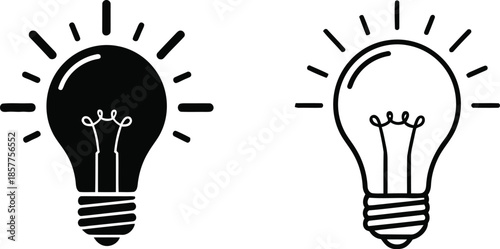 Two Contrasting Light Bulbs Representing Different Ideas and Perspectives