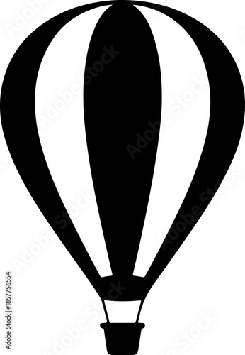 Vintage hot air balloon silhouette vector illustration
