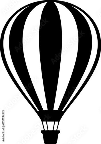 Vintage hot air balloon silhouette vector illustration