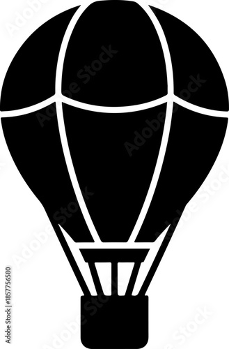 Vintage hot air balloon silhouette vector illustration